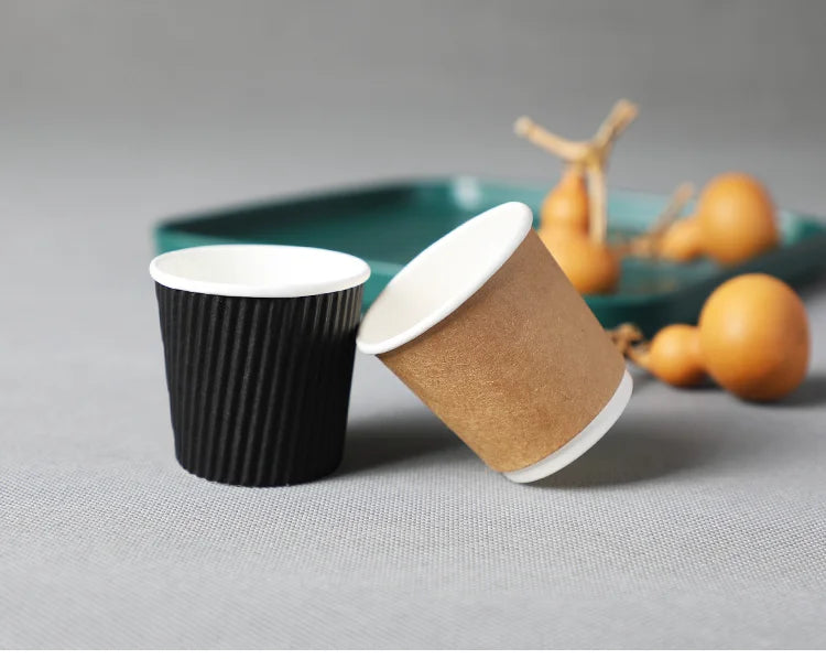 100pcs/pack 4oz Paper Cup Disposable Kraft Coffee Cup Hot Drinking Party Supplies