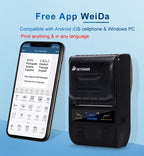 DETONGER DP23S Barcode QR Code Clothes Jewelry Price Tag Printer Android iOS Bluetooth Connection PC Printer