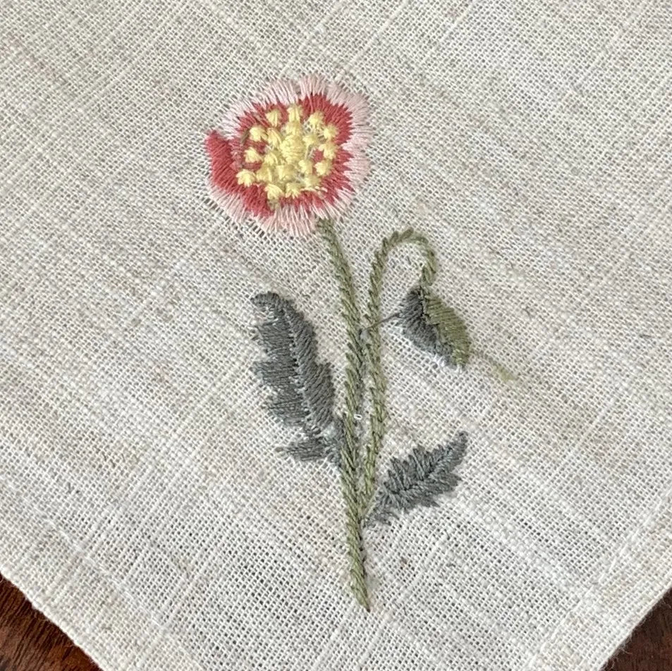 Varieties Flower,  Garden Embroidered Linen Look Floral Napkins, Placemats, Table Napkin, Hotel, Airbnb, Gift Restaurant