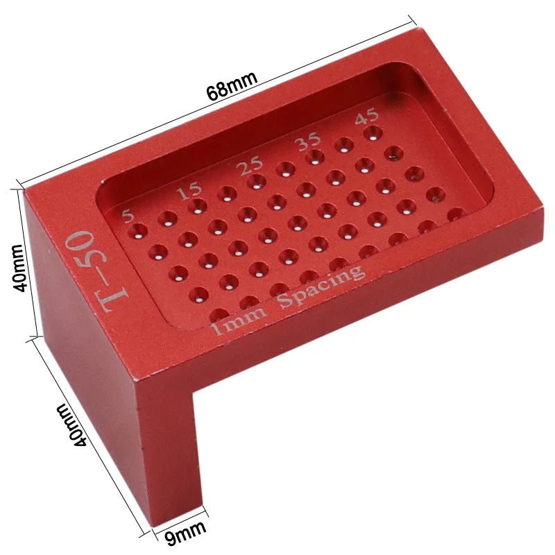 TS-3 Square Hole ruler Woodworking T-type Scribe Mark Measurement Tool Aluminum Alloy Precision Cross-calibration Ruler