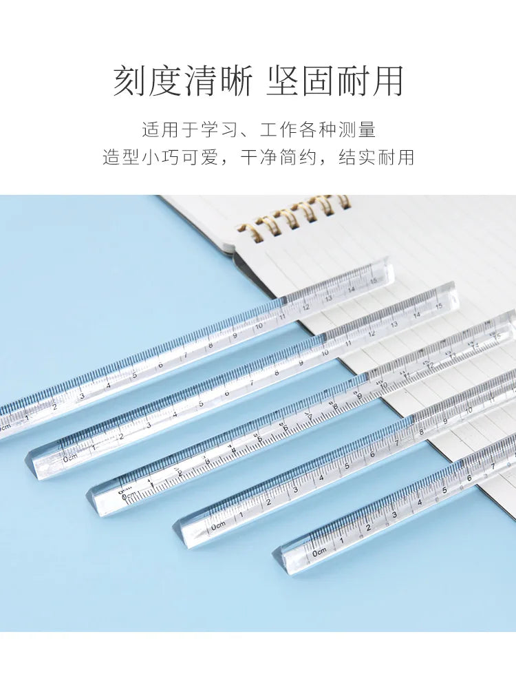 Transparent Triangle Ruler 15 Cm Kawaii Accessories Stationery School Supplies Student Rulers