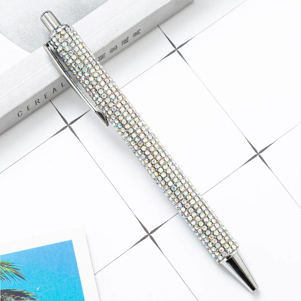 Ballpoint Pen Luxury Rhinestone Cute Wedding Rose Gold Metal Stationery School Office Supply High Quality Pens