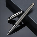 1 PC High Quality Luxury Full Metal Ballpoint Pen Silver Plating Ball Pens Business Writing Signing School Office Supplies 03733