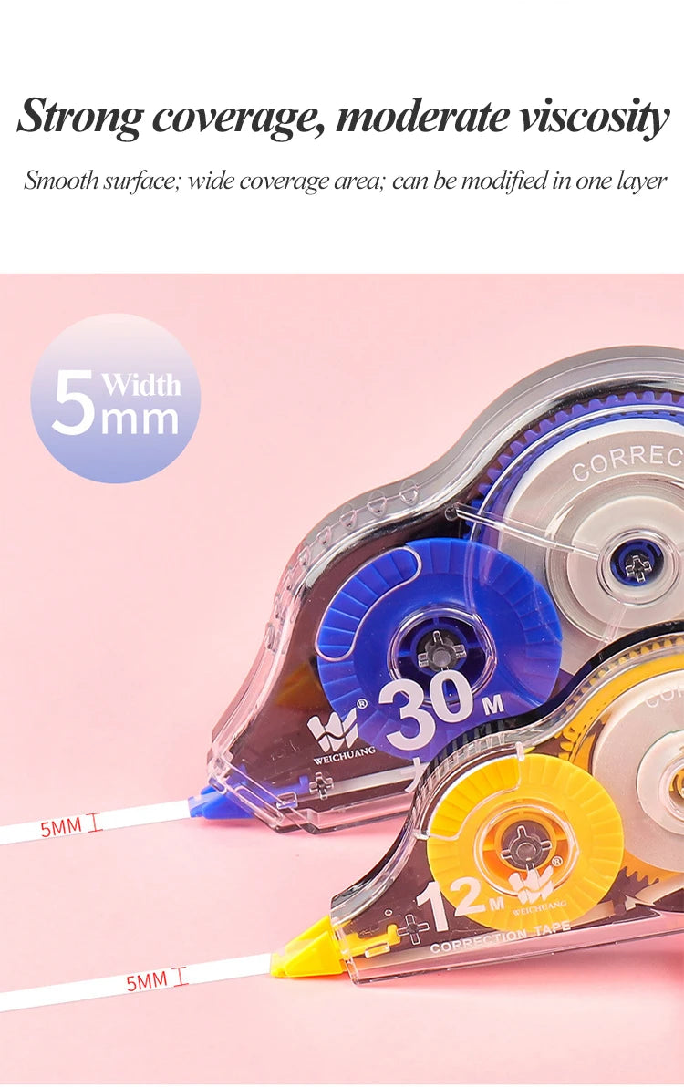 Correction Tape 12m/30m/60m Large-capacity Multi-specification Correct Belt Diary Scrapbooking Student School Office Supplies