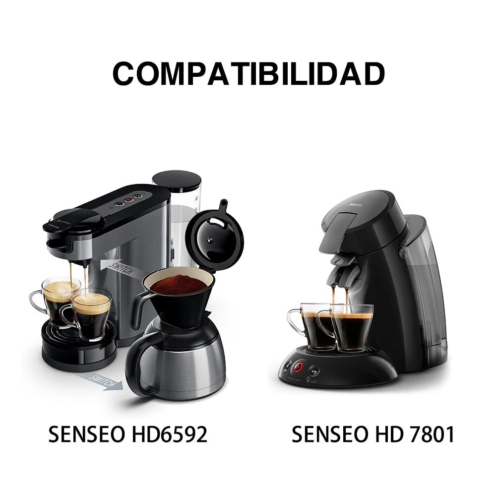 ICafilas for Philips Senseo Machine Stainless Steel Coffee Capsule Caps Reusable Filter Espresso Coffee Maker