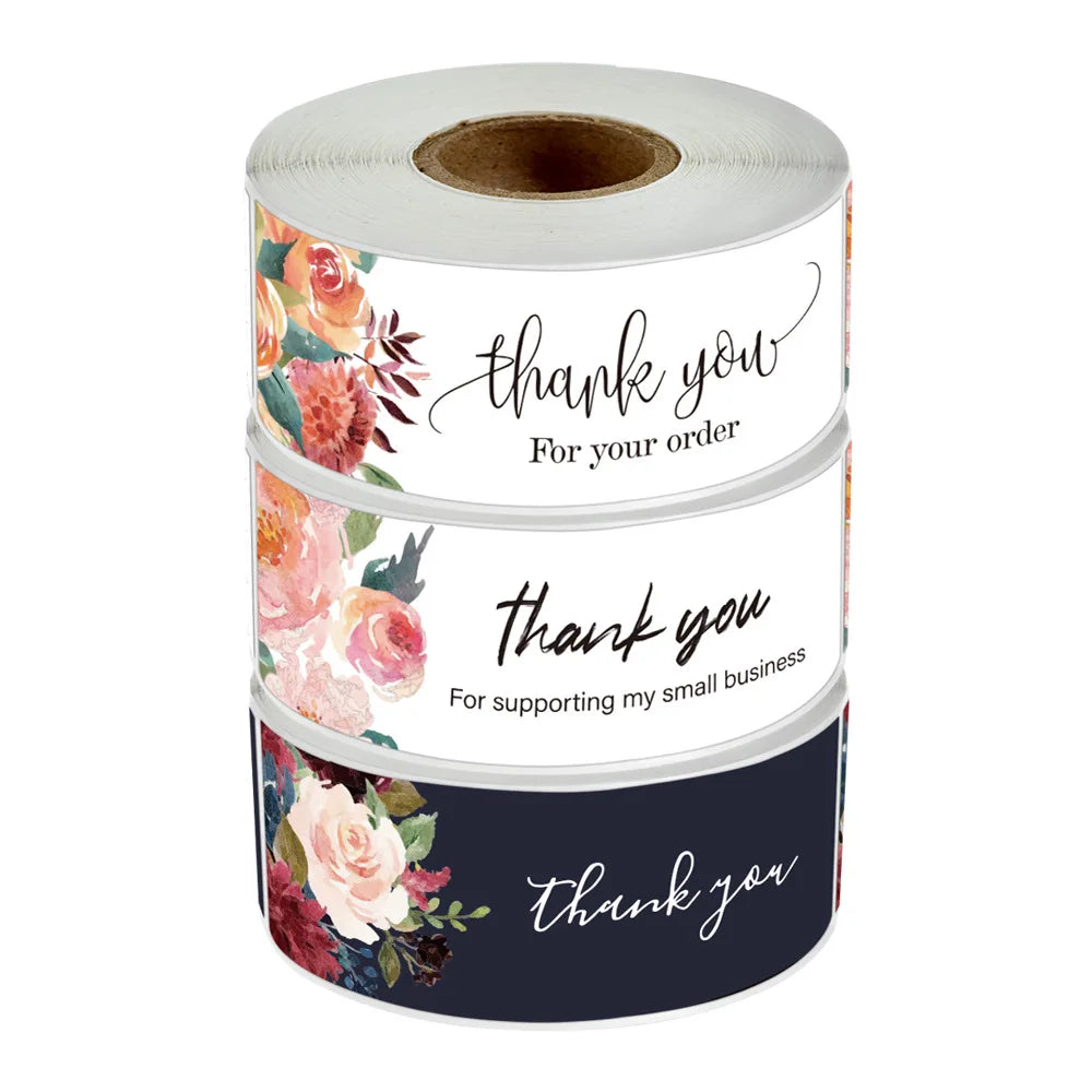120Pcs/roll Thank You For Your Order Stickers Pink Labels For Envelope Sealing For Small Business Decor Sticker Stationery