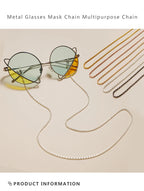 Fashion Reading Glasses Chain for Women Metal Sunglasses Cords Eyeglass Lanyard Hold Straps Eyewear Retainer