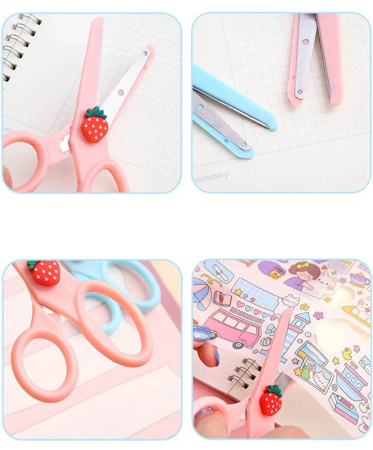 1pcs Cartoon Child Safety Scissors Stationery DIY Paper Cutting Cute Student Office Portable Art Scissors Tool