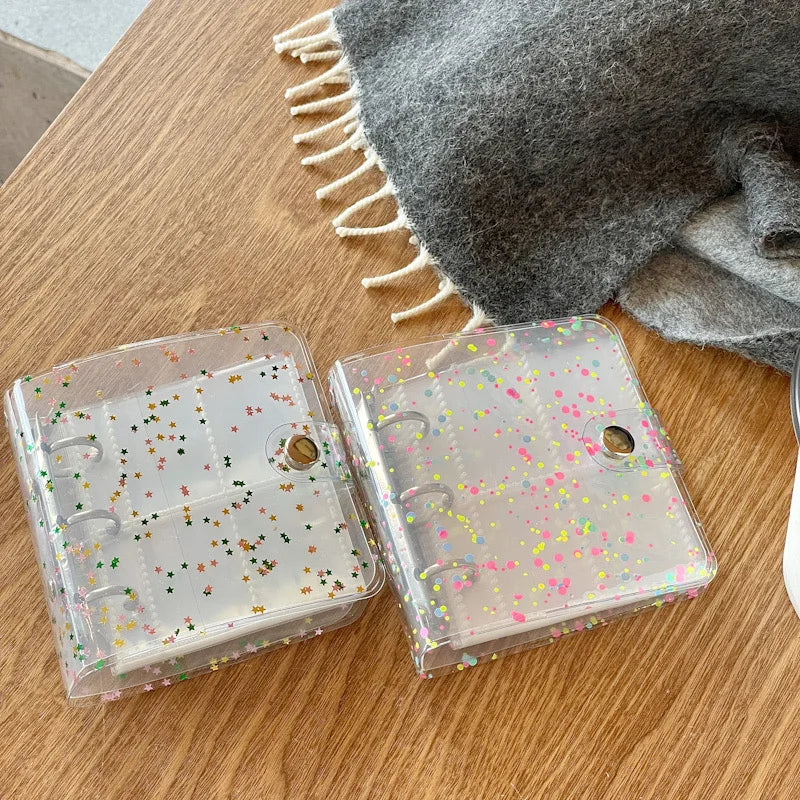 MINKYS New Arrival Kawaii Bling Star 1/2/3 inch Kpop Photocards Collect Book 3 Rings Binder Cards Organizer Book Stationery