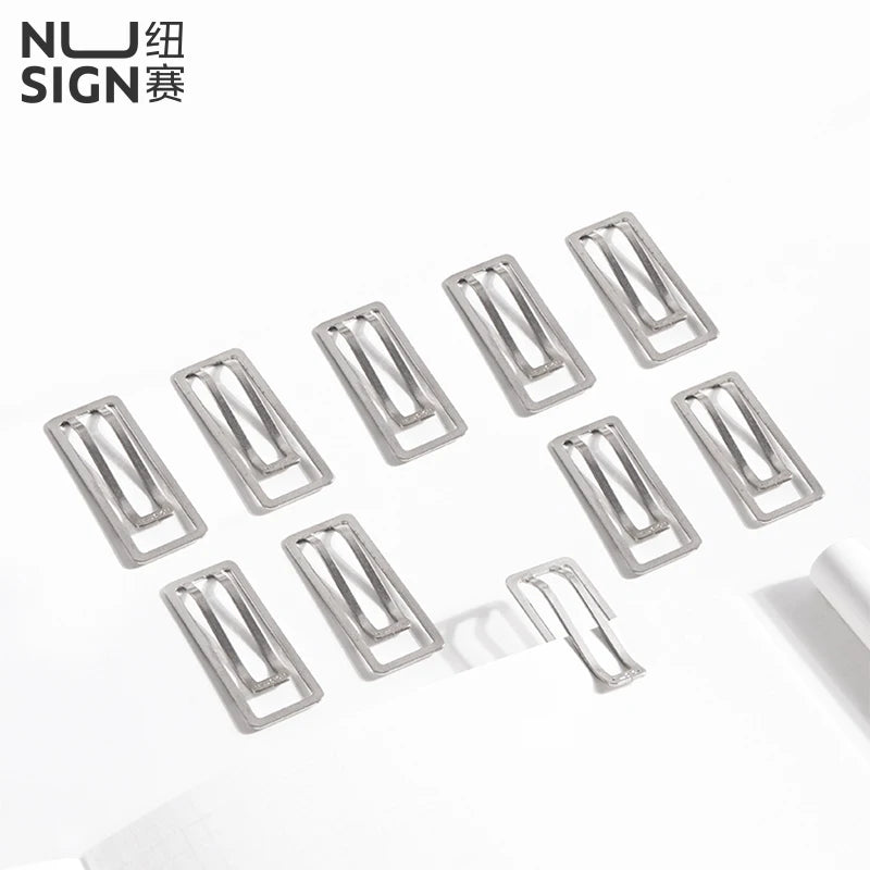 Nusign Paper Clip Silver Color Metal Document Binding Note Clips Bookmark Office Supplies
