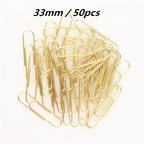 High Quality Golden Notebook Bookmark binder Paperclips Accessories Paper Clips Binding Office Stationary Supplies