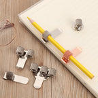 1 PCS Spring Pen Clip Metal Pencil Holder Single Hole Double Opening Triple Orifice Elastic Loop Portable Writing Stationery