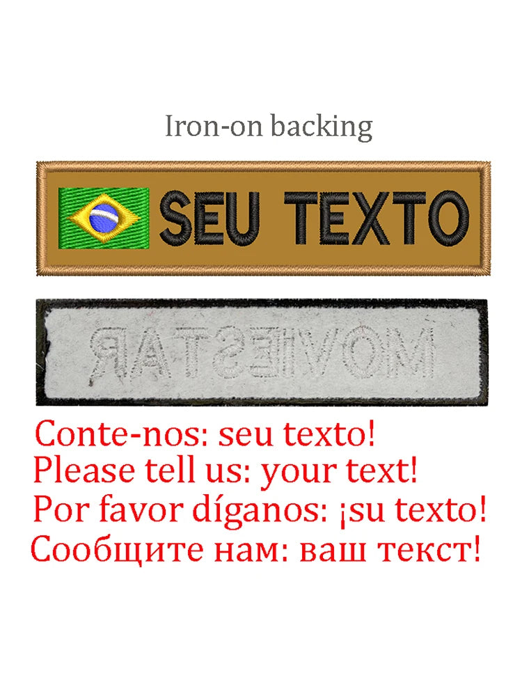 Embroidery Custom Patch  Hook And Loop Backing Iron On Sewing ID Tag Name Stripes For Clothing Dog Collar Harness Backpacks Hat