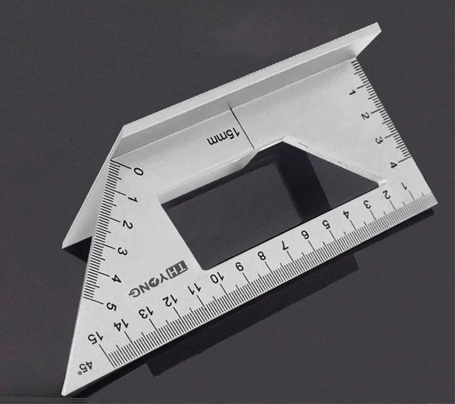 Aluminum Woodwork Scriber T Ruler Multifunction Square 45/90 Degree Gauge Angle Ruler Measuring Woodworking Tool