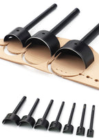 QJH Half-Round Leather Cutter Punch Strap End Punch Tool for DIY Crafting Handwork Strap Belt, Wallet and Bag (15 - 45 mm)
