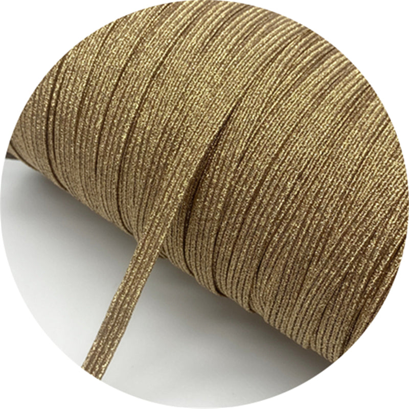 5yards/Lot 6mm Glitter Elastic Ribbon Sewing Elastic Band Fiat Rubber Band For Waist Band Stretch Rope DIY Mask Lanyard