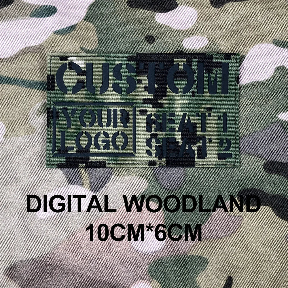 Custom Laser Cutting IR IFF Infrared Reflection Patch Name Tapes Tag Brand Black Letters