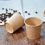 100pcs/pack 4oz Paper Cup Disposable Kraft Coffee Cup Hot Drinking Party Supplies