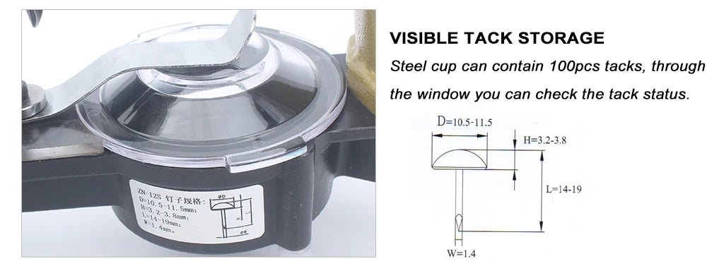 Meite ZN-12S Pneumatic Auto-fed Tack Nailler Sofa Stapler Furniture Decoration Nailler  ForTack Cap Diameter 10.5mm To 11.5mm