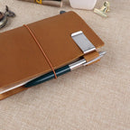 Metal Leather Pen Holder Brass and Stainless Steel Pencil Clip for Genuine Leather Notebook Journal Diary