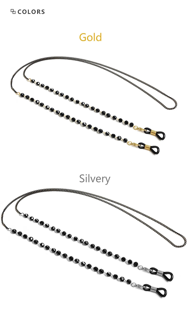 Skyrim Elegant Clear Zicron Crystal Beaded Lanyand for Glasses Sunglassess Chain Eyeglasses Strap Rope Eyewear Cord Accessories