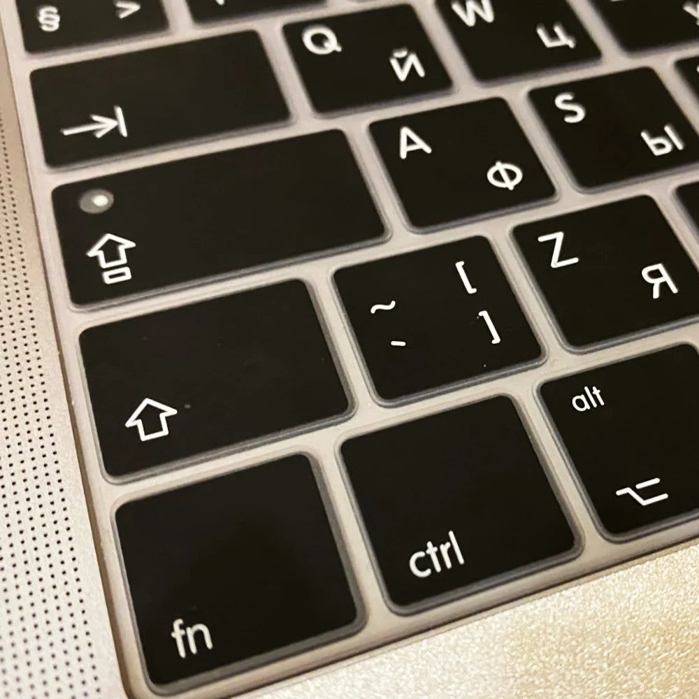 Russian Silicone Keyboard Cover Protector for Macbook Air13/12/15/16Pro Touchbar A2992/A3113/A2941/A1990/A3114/A2289A2337/A2141