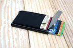 YUECIMIE Slim Aluminum Wallet With Elasticity Back Pouch ID Credit Card Holder Mini RFID Wallet Automatic Pop up Bank Card Case
