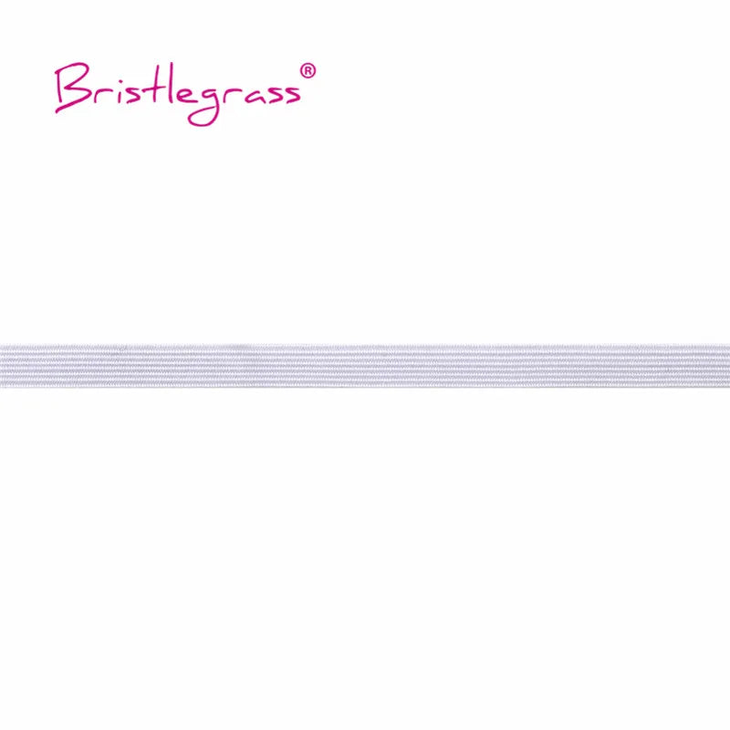 BRISTLEGRASS 2 5 10 Yard 1/4" 6mm Flat Skinny Elastic Cord Glitter Latex Rubber Band Rope Notebook Earloop Dress DIY Sewing Trim