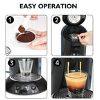 ICafilas for Philips Senseo Machine Stainless Steel Coffee Capsule Caps Reusable Filter Espresso Coffee Maker