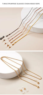 Fashion Reading Glasses Chain for Women Metal Sunglasses Cords Eyeglass Lanyard Hold Straps Eyewear Retainer