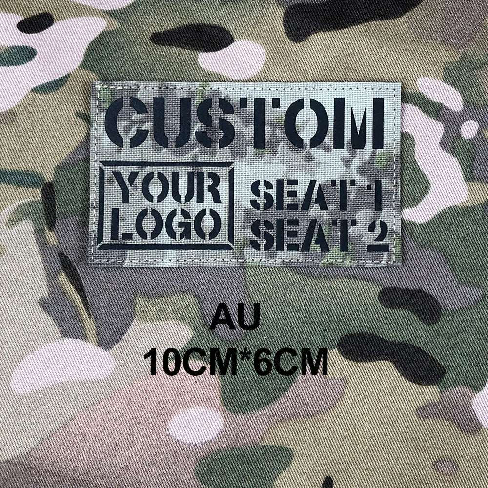 Custom Laser Cutting IR IFF Infrared Reflection Patch Name Tapes Tag Brand Black Letters