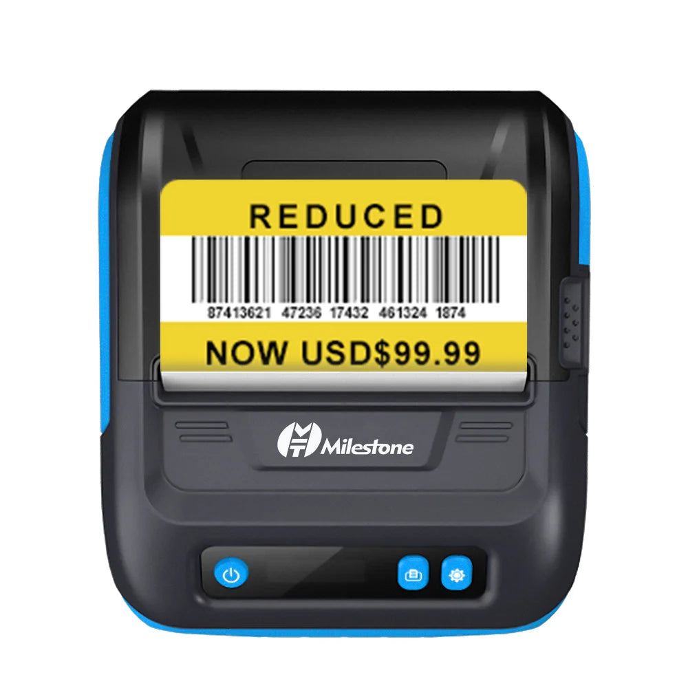Milestone 80mm 2inch Wireless Bluetooth Thermal  Receipt Printer Receipt Label Maker Portable Sticker Label Printer Portable