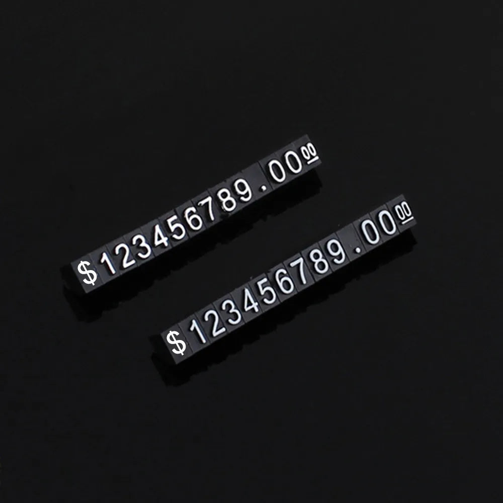 5 Sets Combined Price Tag Euro Dollar Number Digit Cubes Stick For Clothes Phone Laptop Jewelry Showcase Counter Price Display