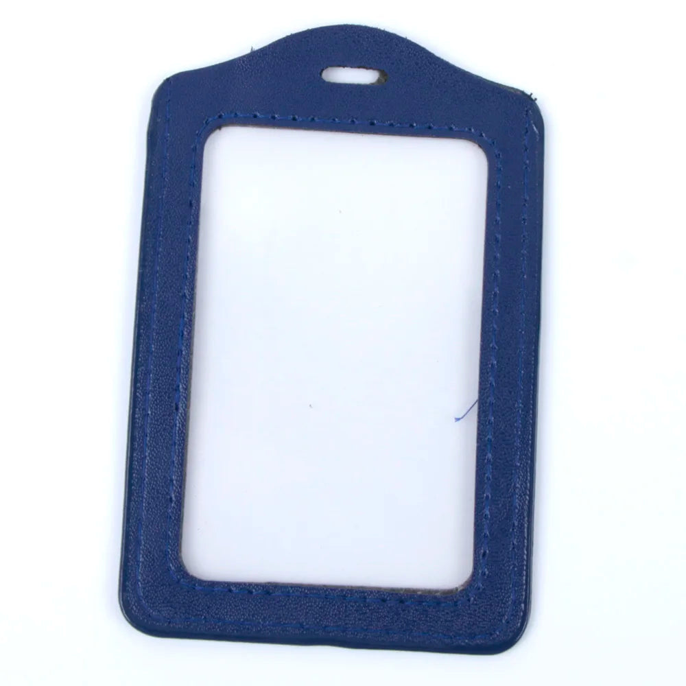 Pu Leather Card Holders Id Badge Case Clear And Color Border Lanyard Holes Bank Credit Id Badge Holders Accessories Wholesales