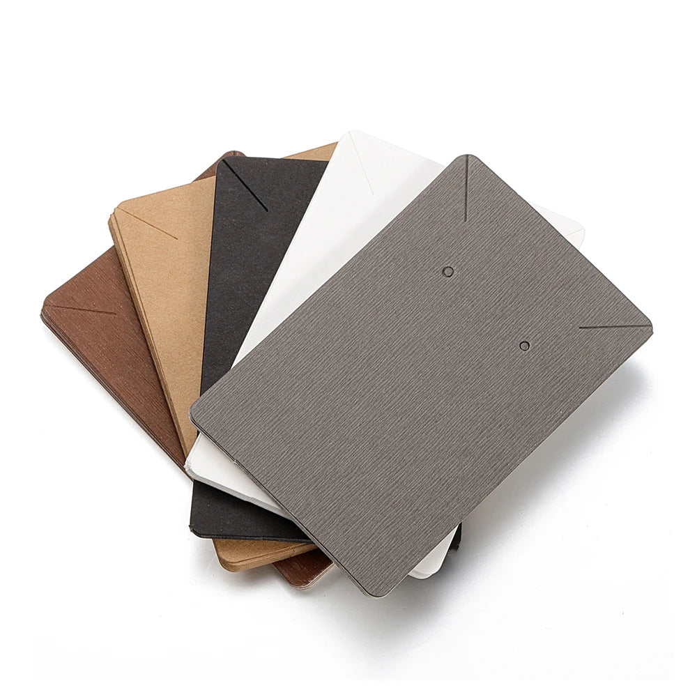 50pcs 6x9cm Earrings Necklaces Display Cards Ear Studs Blank Kraft Paper Card for Jewelry Packaging Hang Price Tag Card Holder