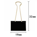 10PCS Metal Paper Clip 19 25 32 41 51mm Foldback Metal Binder Clips Black Grip Clamps Paper Document Office School Stationery