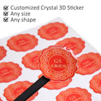 Custom Epoxy Resin Dome 3DGel Sticker Self-adhesive Crystal Label Clear Brand Transparent Acrylic Logo Personalized Waterproof
