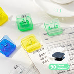 5pcs Candy Mini Square Clips Transparent & Solid Color Page Holder Paper Clip for Memo File Magazine Household A6794