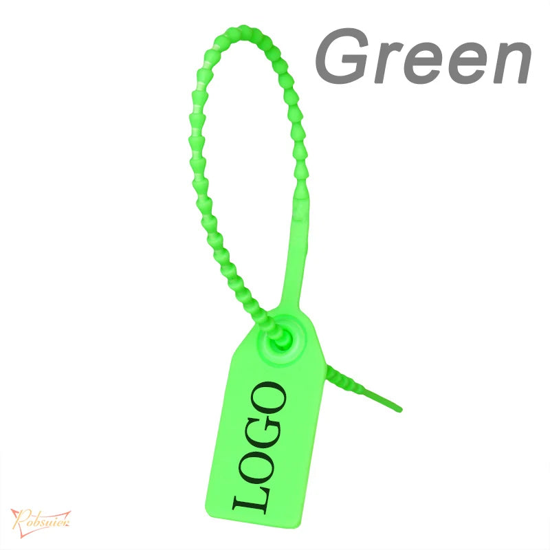 100 Custom Print Hang Tags Beaded Plastic Cable Zip Ties Garment Clothing Shoe Bag Security Brand Logo Tag Label Seal 250mm/9.8"