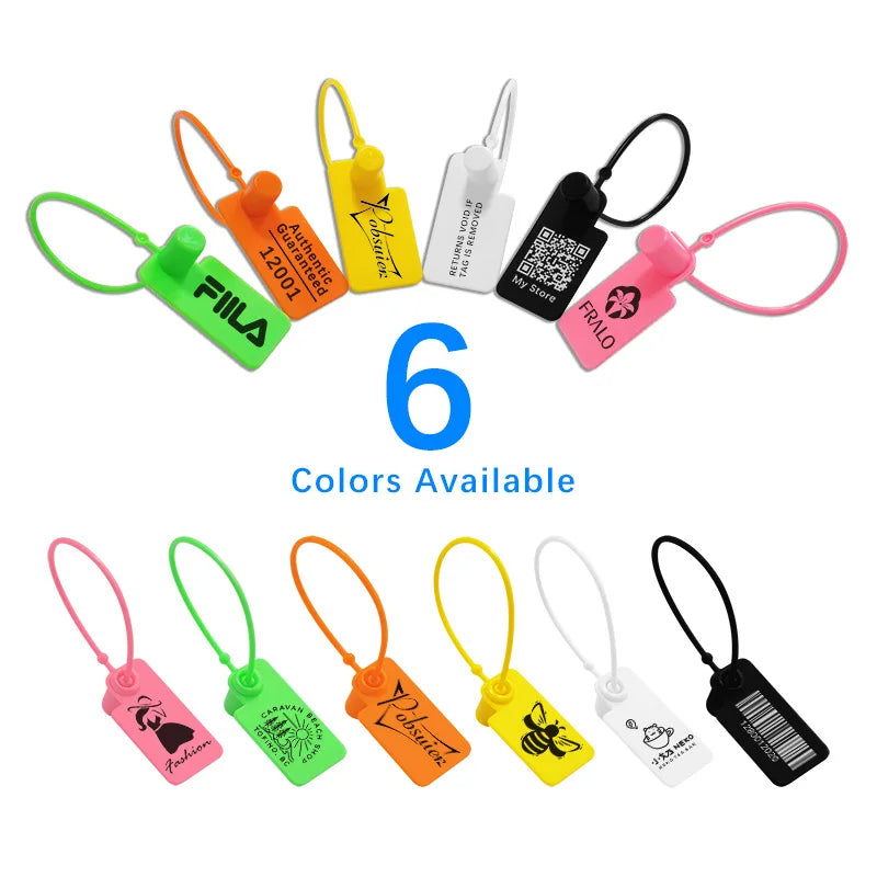 100 Custom Product Hang Tags Label Plastic Security Garment Clothes Shoes Bag Key Gift Logo Brand Printed Labels Tag 160mm/6.3"