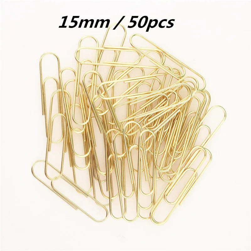 High Quality Golden Notebook Bookmark binder Paperclips Accessories Paper Clips Binding Office Stationary Supplies