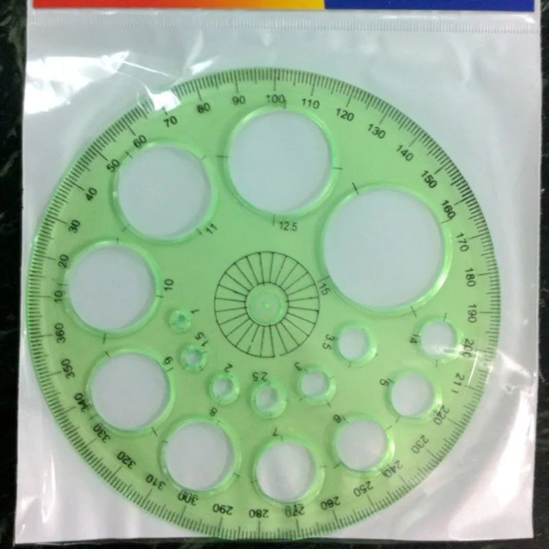 Ellen Brook 1 PCS Stationery 360 Degree Round Ruler Transparent Circle Office School Drafting Supply Protractor Template