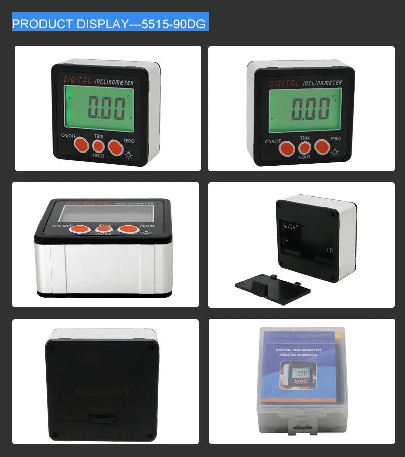 360° IP65/IP54 Digital Protractor Electronic Goniometer Inclinometer Digital Level With Magnetic Base