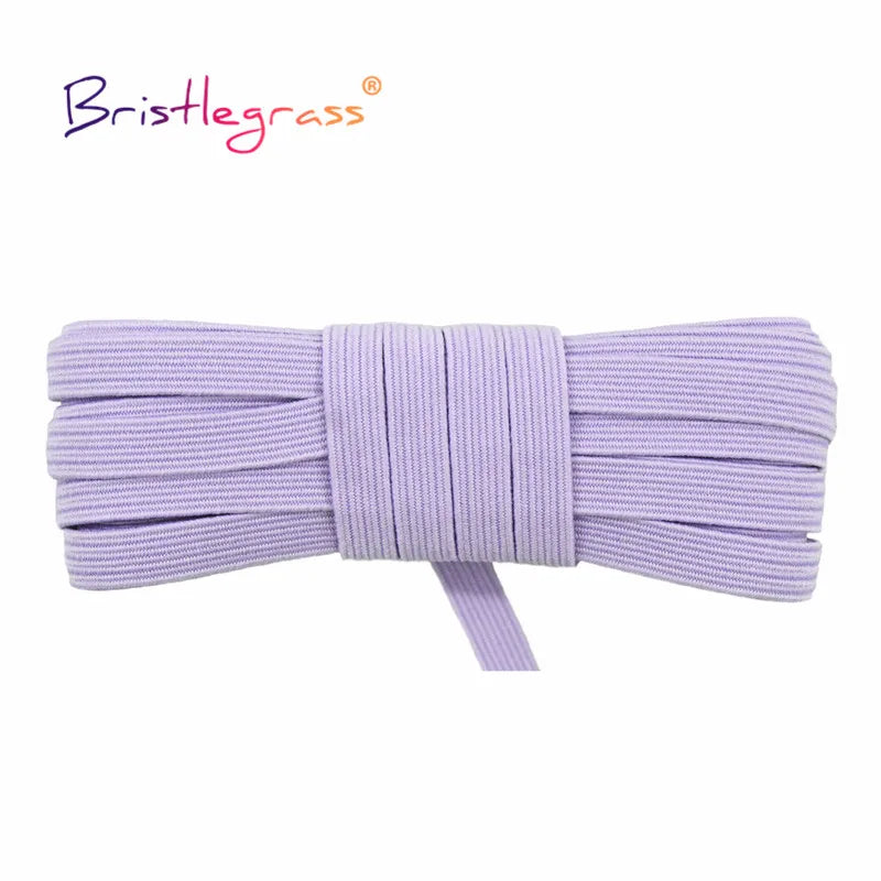 BRISTLEGRASS 2 5 10 Yard Flat Skinny Elastic Cord 1/4" 6mm Latex Rubber Bands Stretch String Notebook Ear Loop Dress Sewing Trim
