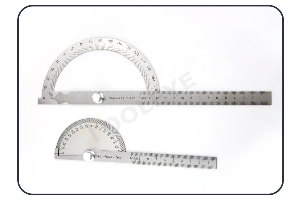 180 Degree Protractor Metal Angle Finder Angle Ruler Woodworking Tools Measuring Ruler Angle Meter Stainless Steel Goniometer
