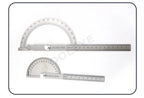 180 Degree Protractor Metal Angle Finder Angle Ruler Woodworking Tools Measuring Ruler Angle Meter Stainless Steel Goniometer