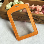 Pu Leather Card Holders Id Badge Case Clear And Color Border Lanyard Holes Bank Credit Id Badge Holders Accessories Wholesales