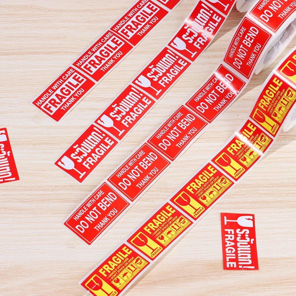 60/250pcs Fragile Warning Label Sticker Please Handle With Care For Goods Shipping Express Label Packaging Warning Sign Tag