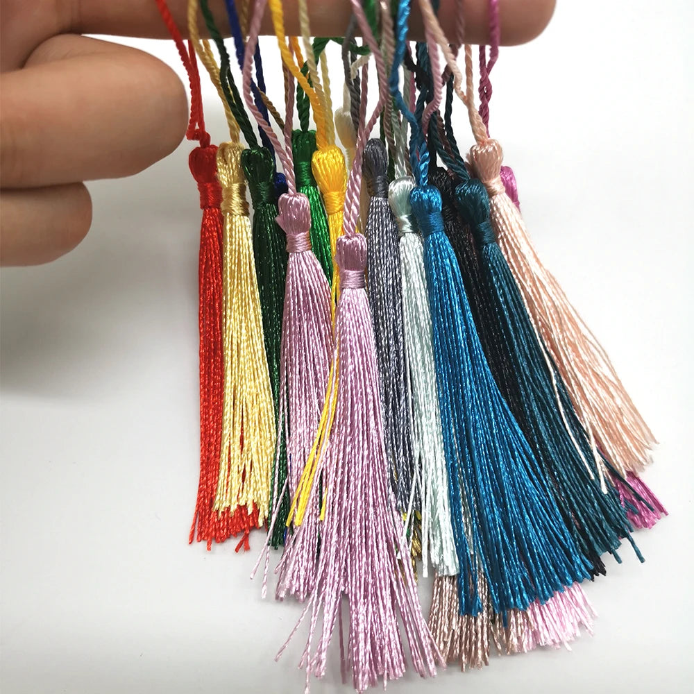 100pcs/lot 13cm Tassel Silk Fringe Silky Floss Bookmark Tassels Mini Tassels For DIY Craft Jewelry Making Souvenir Bookmarks
