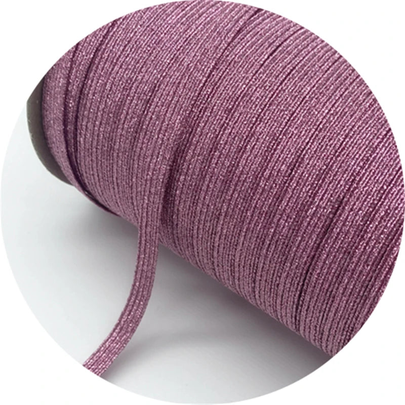 5yards/Lot 6mm Glitter Elastic Ribbon Sewing Elastic Band Fiat Rubber Band For Waist Band Stretch Rope DIY Mask Lanyard
